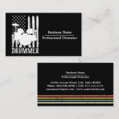 プロフェッショナルドラムドラマー米国国旗 名刺 (正面/裏面)