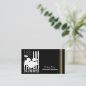 プロフェッショナルドラムドラマー米国国旗 名刺 (スタンド正面)