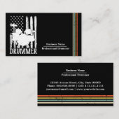 プロフェッショナルドラムドラマー米国国旗 名刺 (正面/裏面)