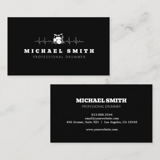 プロフェッショナルドラムハートビートドラマー 名刺 (正面/裏面)