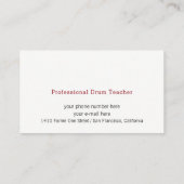 プロフェッショナルドラム先生ドラマー 名刺 (裏面)