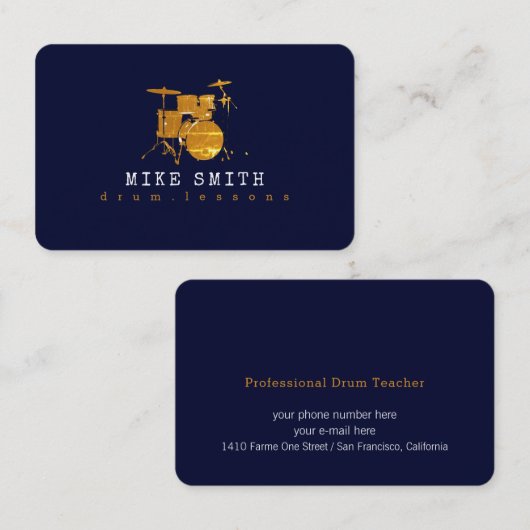 プロフェッショナルドラム先生 | ドラマークール 名刺 (正面/裏面)