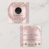 プロフェッショナルドリップス6パンチカスタムロゴバラピンク スクエア名刺 (正面/裏面)