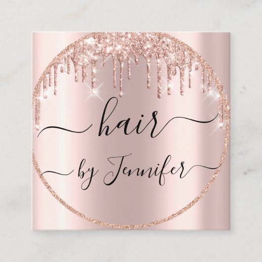 プロフェッショナルドリップ6パンチ美容師点滅 スクエア名刺 (正面)