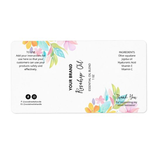 プロフェッショナルドロッカスタムパーボトル製品ラベル ラベル (正面)