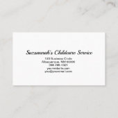 プロフェッショナルナニーカスタムオーバルフォトQRコード 名刺 (裏面)