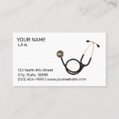 プロフェッショナルナースと聴診器テンプレート 名刺 (裏面)