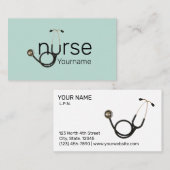 プロフェッショナルナースと聴診器テンプレート 名刺 (正面/裏面)