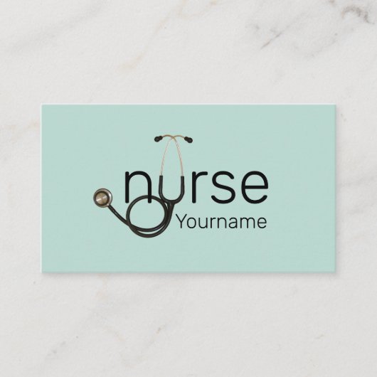 プロフェッショナルナースと聴診器テンプレート 名刺 (正面)