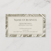 プロフェッショナルニュートラルブラウン植物模様 名刺 (裏面)