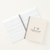 プロフェッショナルニュートラルモノグラムビジネスイニシャル ノートブック (内部)