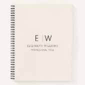 プロフェッショナルニュートラルモノグラムビジネスイニシャル ノートブック (正面)