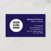 プロフェッショナルネイビーカスタムビジネスロゴQRコード 名刺 (正面)