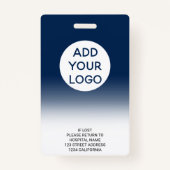 プロフェッショナルネイビーグラデーションナース写真ロゴコード バッジ (裏面)