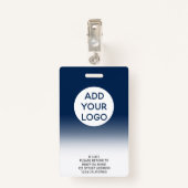 プロフェッショナルネイビーグラデーションナース写真ロゴコード バッジ (裏面クリップ)