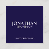 プロフェッショナルネイビーブルーとホワイト スクエア名刺 (正面)