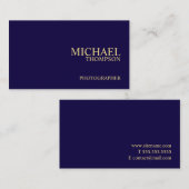 プロフェッショナルネイビーブルーと金ゴールド 名刺 (正面/裏面)