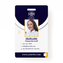 プロフェッショナルネイビーブルーフォトIDバッジfor Companie