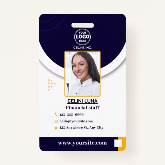 プロフェッショナルネイビーブルーフォトIDバッジfor Companie バッジ (正面)