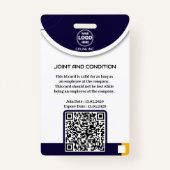 プロフェッショナルネイビーブルーフォトIDバッジfor Companie バッジ (裏面)