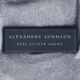 プロフェッショナルネイビーブルーモダンビジネス 名札