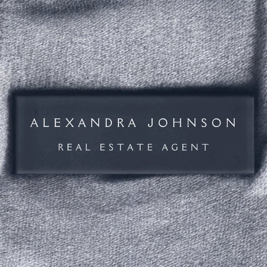 プロフェッショナルネイビーブルーモダンビジネス 名札