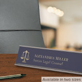 プロフェッショナルネイビーブルー弁護士弁護士 デスクネームプレート