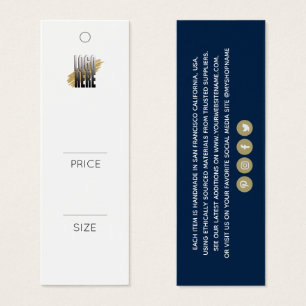 プロフェッショナルネイビーブルー服ロゴ価格ラベル