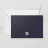 プロフェッショナルネイビーブルー金ゴールドロゴ ノートカード (裏面)