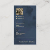 プロフェッショナルネイビーブルー金ゴールド公証人 名刺 (裏面)