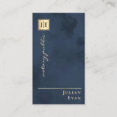 プロフェッショナルネイビーブルー金ゴールド公証人 名刺 (正面)