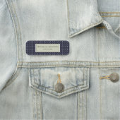 プロフェッショナルネイビーブルー&ホワイトエレガント水玉模様 名札 (インサイチュ)