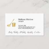 プロフェッショナルネイビー金ゴールドハウスクリーニングメイド 名刺 (裏面)