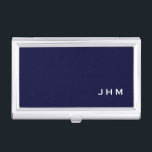 プロフェッショナルネイビー&ホワイトクラシックモノグラム 名刺入れ<br><div class="desc">プロフェッショナルの名刺ホルダーお洒落は、クラシックネイビーブルーとホワイトカラーパレットのミニマルデザインを備えている。黒い背景カスタムに表示されるモノグラムシンプルイニシャル。右下のコーナーに配置。パーソナライズされたクラシックフォントにモノグラムイニシャルを備えシンプルて示されモダン、このエグゼクティブビジネスカードホルダーはテンプレート文字を備えた設計カスタムを行う。提供されカスタマイズたフィールドを使用して文字を変更するか、イメージを置き換えるか、または「メッセージ」ボタンを使用してデザイ連絡ザにメッセージを表示す救済ることができます。自分の名刺ホルモノグラムのダー1を作成する。このテンプレートの個人用設定を選択する2.文字の交換3.イメージ1を置き換える(テンプレートイメージはタイル表示され、イメージは自動的にタイル表示される)。4.イメージのサイズ変更と配置の確認プロフェッショナルの名刺を持つ人は、コンサルタント、弁護士、実在不動産の代理人、エグゼクティブコーチなど企業ののビジネスプロフェッショナル、または思慮深いオフィスギフトに最適である。</div>