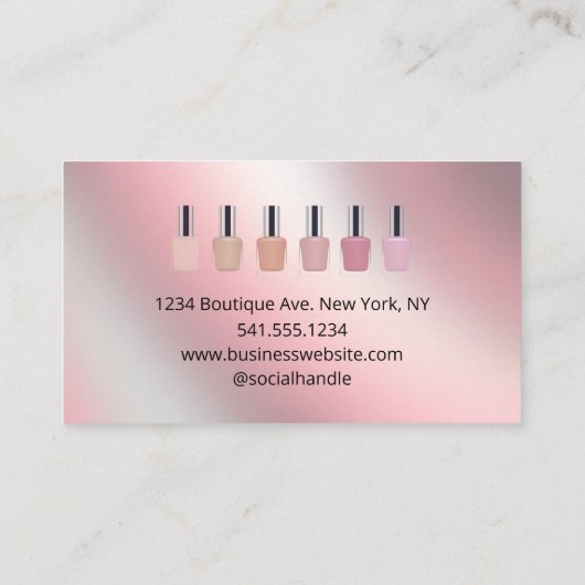 プロフェッショナルネイルアーティストサロンマニキュア 名刺 (裏面)