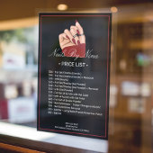 プロフェッショナルネイルアーティストサロン価格表サービス ウィンドウサイン