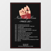 プロフェッショナルネイルアーティストサロン価格表サービス ウィンドウサイン (シート)