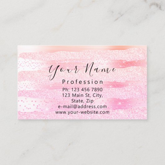 プロフェッショナルネイルアーティストマニキュアグリッター美しい 名刺 (裏面)