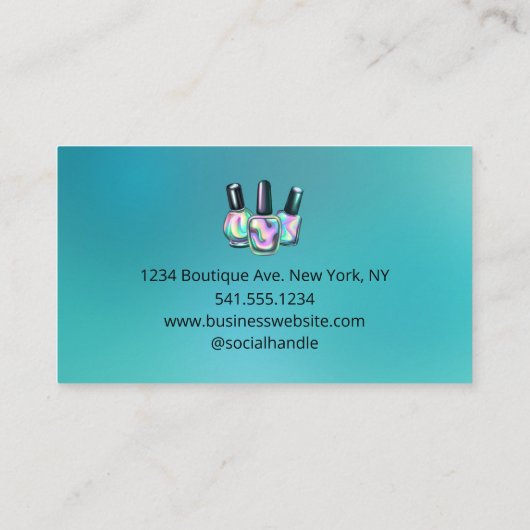 プロフェッショナルネイルアーティストマニキュア輝 名刺 (裏面)