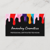プロフェッショナルネイルアーティスト技術者のドライプブラック 名刺 (正面)