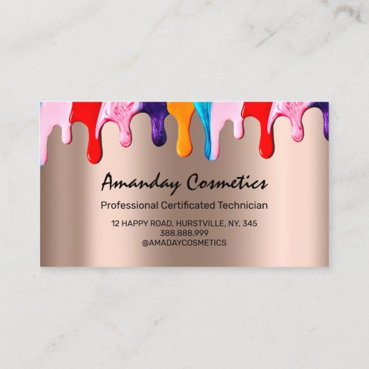 プロフェッショナルネイルアーティスト技術者の障害バラ 名刺 (裏面)