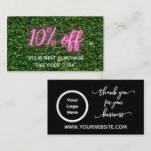 プロフェッショナルネオングラス壁10%オフ割引カード 名刺 (正面/裏面)