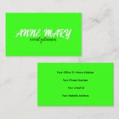 プロフェッショナルネオングリーンモダンカラフルトレンディー 名刺 (正面/裏面)
