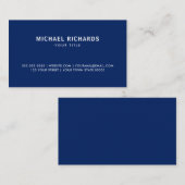 プロフェッショナルネービーブループレーンモダン 名刺 (正面/裏面)