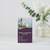 プロフェッショナルハウスクリーナーパープルビジネスカード 名刺 (スタンド正面)