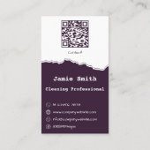 プロフェッショナルハウスクリーナーパープルビジネスカード 名刺 (裏面)