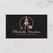 プロフェッショナルハウスクリーニングサービスピンクグリッター 名刺 (正面)