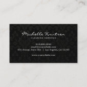 プロフェッショナルハウスクリーニングサービスブラックダマスク 名刺 (裏面)