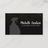 プロフェッショナルハウスクリーニングサービスブラック金ゴールド 名刺 (正面)