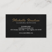 プロフェッショナルハウスクリーニングサービスブラック金ゴールド 名刺 (裏面)